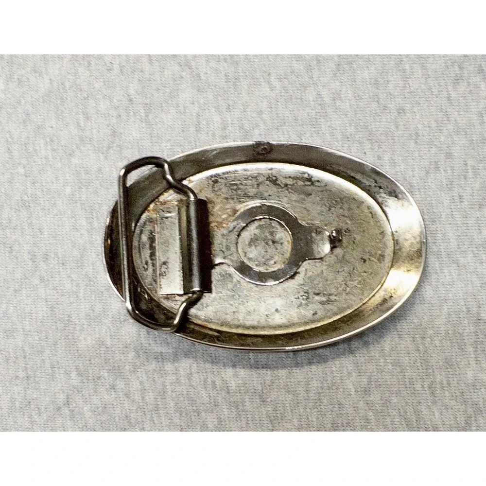Vtg GMC‎ Santa Fe Western Belt Buckle Silver Toned 3.25